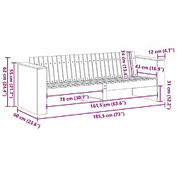vidaXL Canapé de jardin Blanc 185,5 x 60 x 62 cm Bois de pin massif pas cher