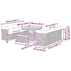 vidaXL Ensemble de canapé de jardin 11 pcs beige et gris clair pas cher