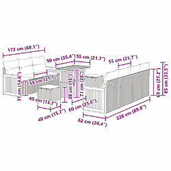 vidaXL Ensemble de canapé de jardin 10 pcs Noir et Crème polyrotin pas cher