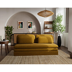 Lisa Design Ysal - canapé 3 places convertible déplimousse en velours texturé