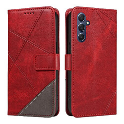 Flip Étui Pour Samsung Galaxy A25 5G Étui de protection de téléphone en cuir Avec couture diamant Et fente pour carte De haute qualité FOXDOCK Rouge 