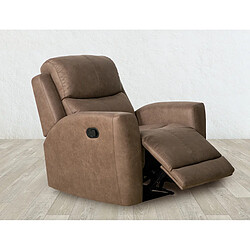 Pegane Fauteuil relax simili cuir - Anthracite