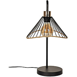 The Home Deco Factory Lampe à poser avec abat-jour en rotin.