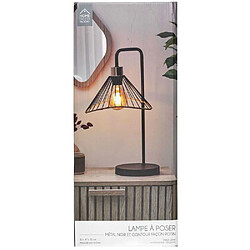 Avis The home deco factory Lampe à poser abat-jour rotin - Noir