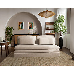 Lisa Design Ysal - canapé 3 places convertible déplimousse en velours texturé