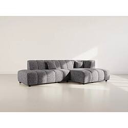 Lisa Design Curtis - canapé d'angle droit 4 places sans accoudoir en tissu texturé