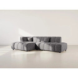 Lisa Design Curtis - canapé d'angle gauche 4 places sans accoudoir en tissu texturé