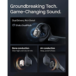 SHOKZ OpenRun Pro 2 blanc- Casques sportifs à conduction osseuse, écouteurs sans fil à oreille ouverte, équipés de Bluetooth 5.3, de microphones anti-bruit, avec une autonomie de 12 heures, idéaux pour la course à pied.