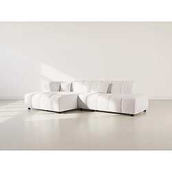 Lisa Design Curtis - canapé d'angle gauche 4 places sans accoudoir en tissu texturé