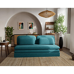 Lisa Design Ysal - canapé 3 places convertible déplimousse en velours texturé