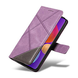 Avis Flip Étui Pour Samsung Galaxy M62/F62 Avec couture diamant De haute qualité Étui de protection de téléphone en cuir Et fente pour carte FOXDOCK Violet