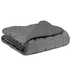 Idmarket Couverture lestée 150x200 CM CELESTE bicolore gris clair et gris 7 kg