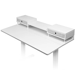 Duronic DD1 WE Plateau avec 2 Tiroirs pour Bureau Assis Debout de 120 cm Compatible avec la plupart des Structures Assis Debout Idéal pour Poste de travail à domicile ou bureau