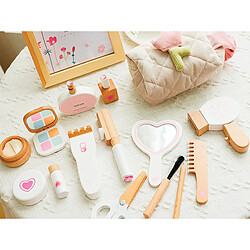 Avis Avizar Set Coiffure en Bois 14 pièces avec Trousse Tissu pour Enfant Ludique Multicolore
