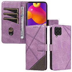 Acheter Flip Étui Pour Samsung Galaxy M62/F62 Avec couture diamant De haute qualité Étui de protection de téléphone en cuir Et fente pour carte FOXDOCK Violet
