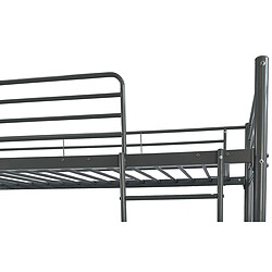Avis Pegane Lit superposé en métal coloris gris, couchage 90x190 cm - Longueur 200 x profondeur 97 x hauteur 161 cm