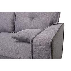 Pegane Canapé lit, canapé d'angle de salon avec accoudoirs en tissu coloris gris - Longueur 202 x profondeur 135 x hauteur 90 cm