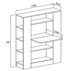 Pegane Étagère bureau - Bois clair