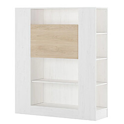 Pegane Etagère avec fonction bureau coloris pin andersen, puccini - Longueur 119,6 x profondeur 34,50 x hauteur 140 cm