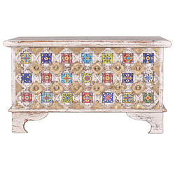 GINER Y COLOMER Coffre En Bois De Manguier Détails En Céramique Et Bronze