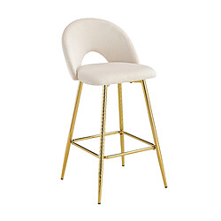 Homy France Lot de 2 tabourets de bar TEDDY pied gold velours