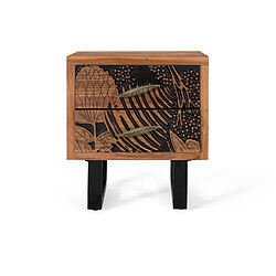 Giner y colomer Table de chevet bois et métal - Brun