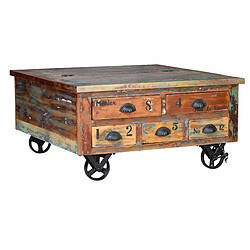 Giner y colomer Table basse bois recyclé - Multicolore