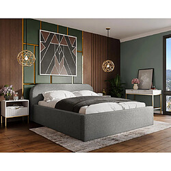 Bestmobilier Orane - lit coffre - 140x200 cm - en tissu bouclette