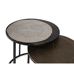 GINER Y COLOMER Set De Deux Tables D'angle Rondes Avec Plateau En Métal