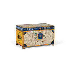 GINER Y COLOMER Coffre En Bois Manguier Peint À La Main Multicolore