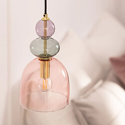 Ledkia Suspension Métal et Verre Baudelaire Rose