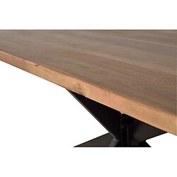 Giner y colomer Table à manger acacia - Bois naturel et noir pas cher