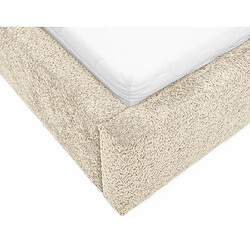 Bestmobilier Orane - lit coffre - 160x200 cm - en tissu bouclette pas cher