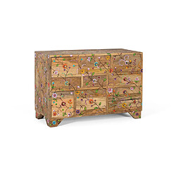 GINER Y COLOMER Commode Avec 10 Tiroirs Sculptés À La Main En Bois De Manguier