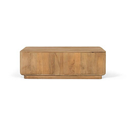 GINER Y COLOMER Table Basse En Bois De Manguier Aux Coins Arrondis