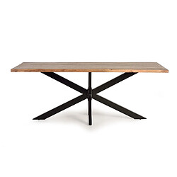 Giner y colomer Table à manger acacia - Bois naturel et noir