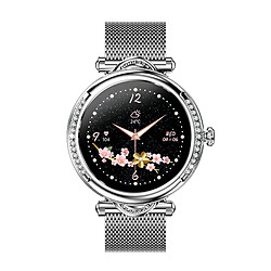 Avizar Montre Connectée Plaza avec Cadran Strass Appels et Suivi Santé Argent 