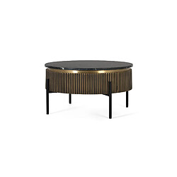 Giner y colomer Table basse bois marbre - Bronze et noir