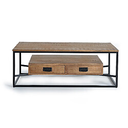GINER Y COLOMER Table Basse En Bois De Manguier Et Métal