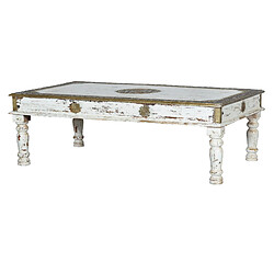 GINER Y COLOMER Table Basse En Manguier Blanc Vieilli