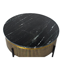 Giner y colomer Table basse bois marbre - Bronze et noir