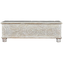 GINER Y COLOMER Coffre En Bois De Manguier Blanc Vieilli