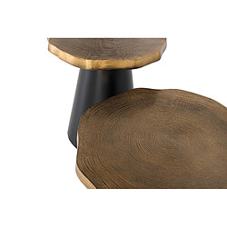 GINER Y COLOMER Suite De 2 Tables Basses En Métal Et Cuivre Vieilli