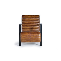 Giner y colomer Fauteuil cuir et métal - Marron