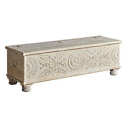 GINER Y COLOMER Coffre En Bois De Manguier Blanc Vieilli