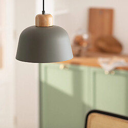 Avis Ledkia Suspension Wawak métal et bois - Vert gris