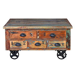 Giner y colomer Table basse bois recyclé - Multicolore