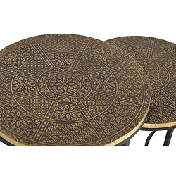 GINER Y COLOMER Set De 3 Tables Plateau Bronze Et Piètement Métal