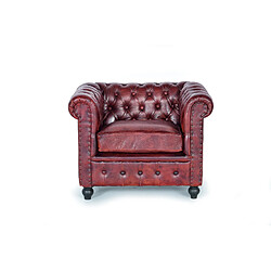 Giner y colomer Fauteuil chesterfield cuir - marron