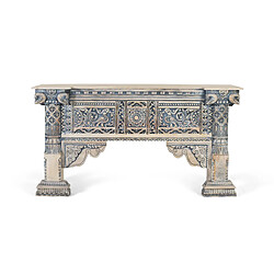 GINER Y COLOMER Hall D'entrée En Bois De Manguier Avec Colonnes Sculptées À La Main